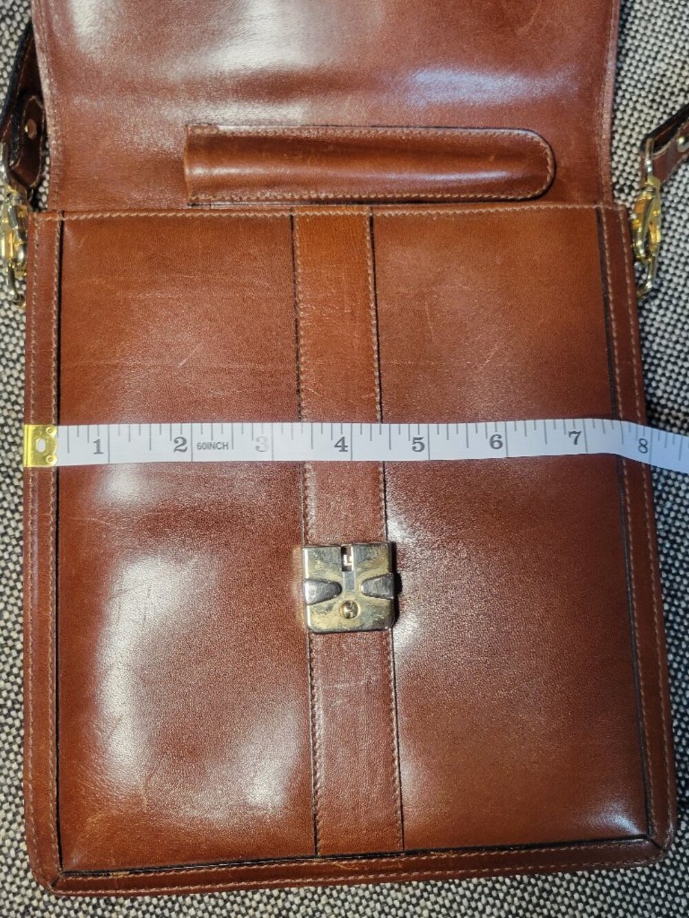 Vintage Lancel Paris Brown Leather Crossbody Shoulder Bag Made in Italy - Picture 11 of 12